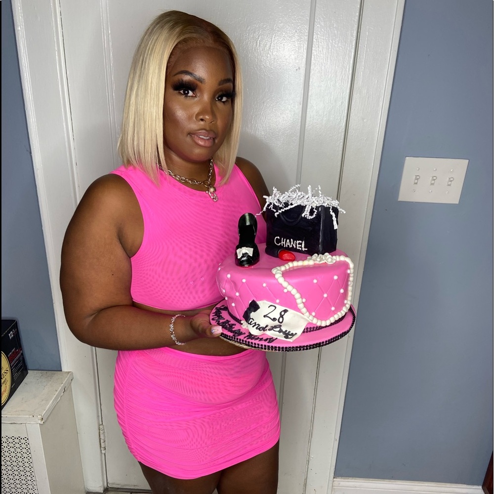 Pink 2 piece skirt set